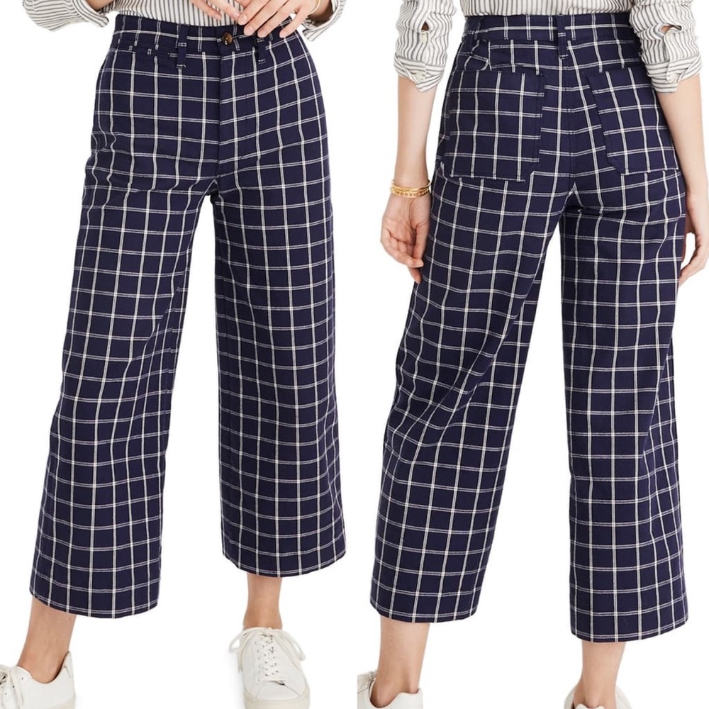 Madewell Emmett Windowpane Crop Pants